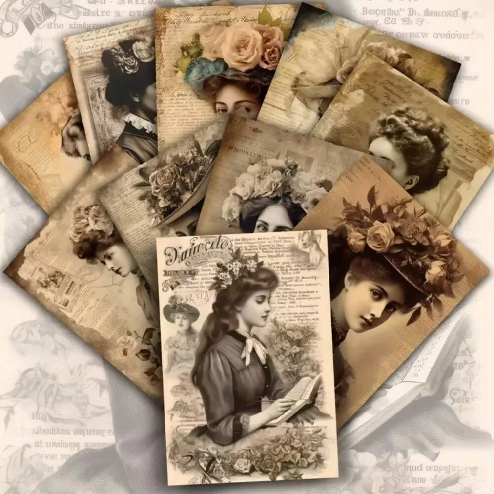 NWT Victorian Women Postcards Vintage Junk Journal Paper Craft 20pc Stationary